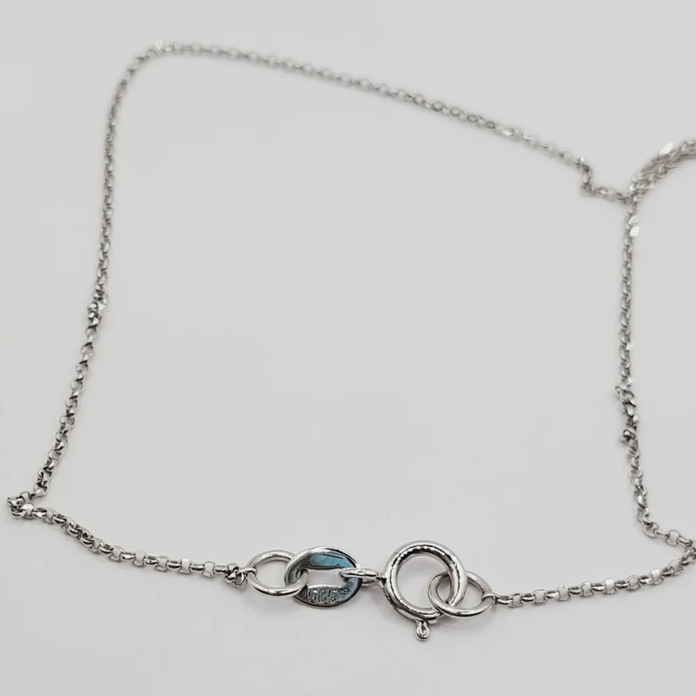 14k Solid White / Black Gold Genuine Round Diamond Swirl Pendant Necklace